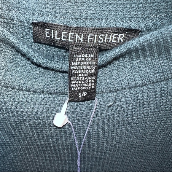 Eileen Fisher Cozy Waffle Knit Mock Neck Box-Top - Picture 6 of 17